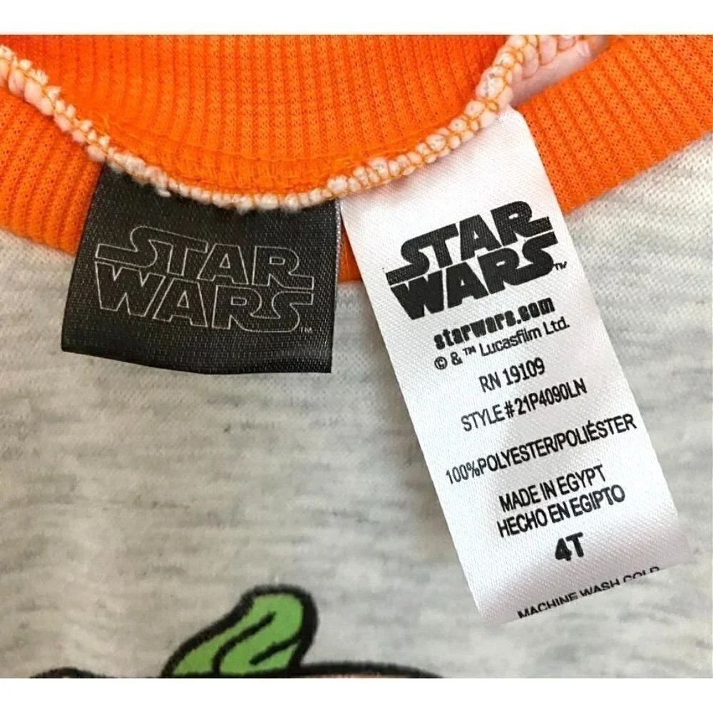 Toddler Boys' Lucasfilm Baby Yoda Top and Bottom Set - Orange 4T